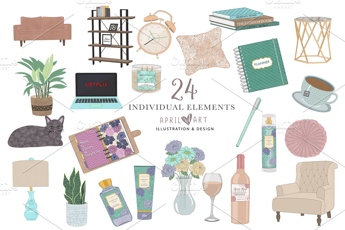 Girl Boss Work At Home Clipart, a Work Illustration by Oh Darling Graphics (Photo 3 of 3)