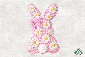 Faux Yarn Crochet Bunny Png, an Illustration by Craft Nest