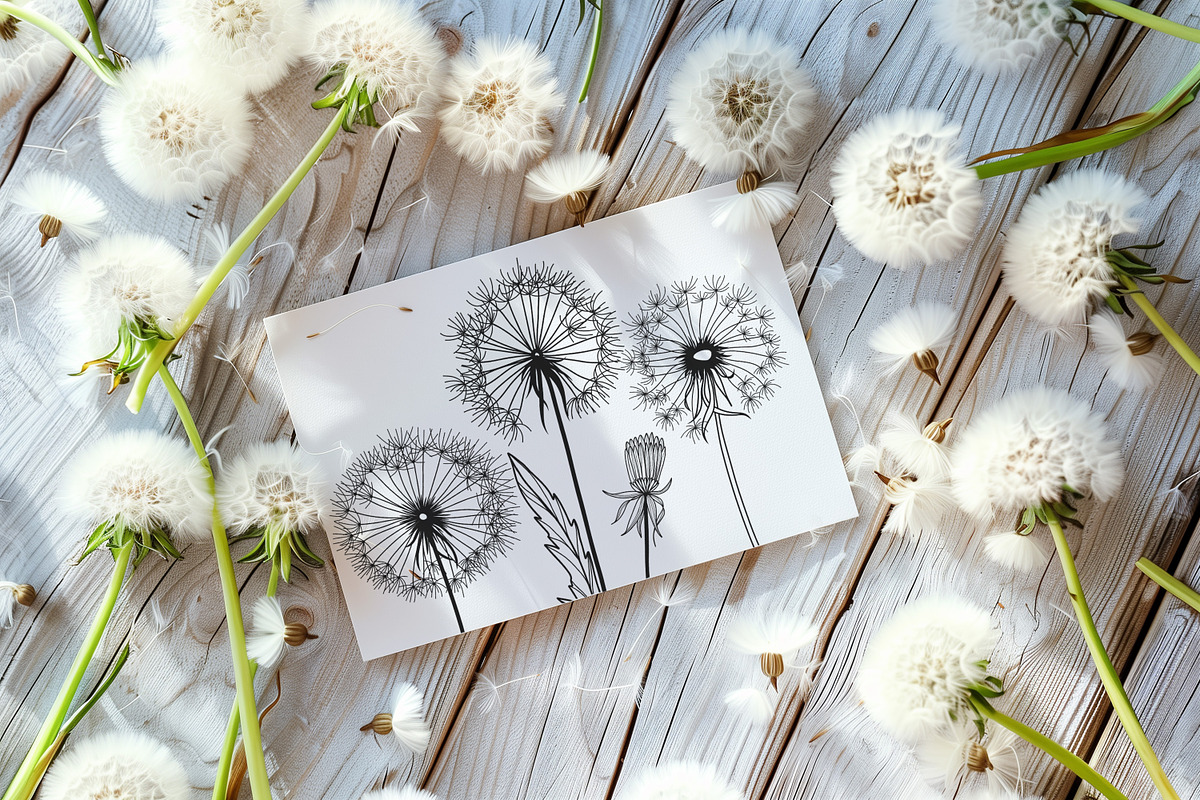 Dandelion Line Art SVG Bundle, a Decorative Illustration by Dervik Art Store (Photo 6 of 8)