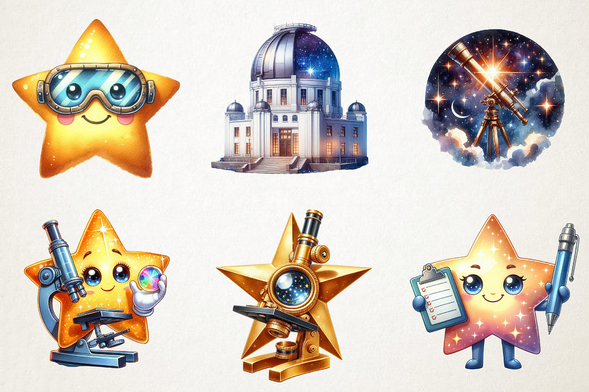 Science-Star-Clipart, an Illustration by RobertsArt (Photo 2 of 7)