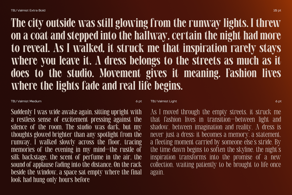 TBJ Valmist Elegant Modern Serif, a Serif Font by Taboja Studio (Photo 7 of 15)