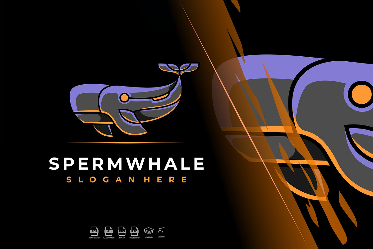 Modern Mecha Robot Sperm Whale Logo, a Branding & Logo Template by Rupture