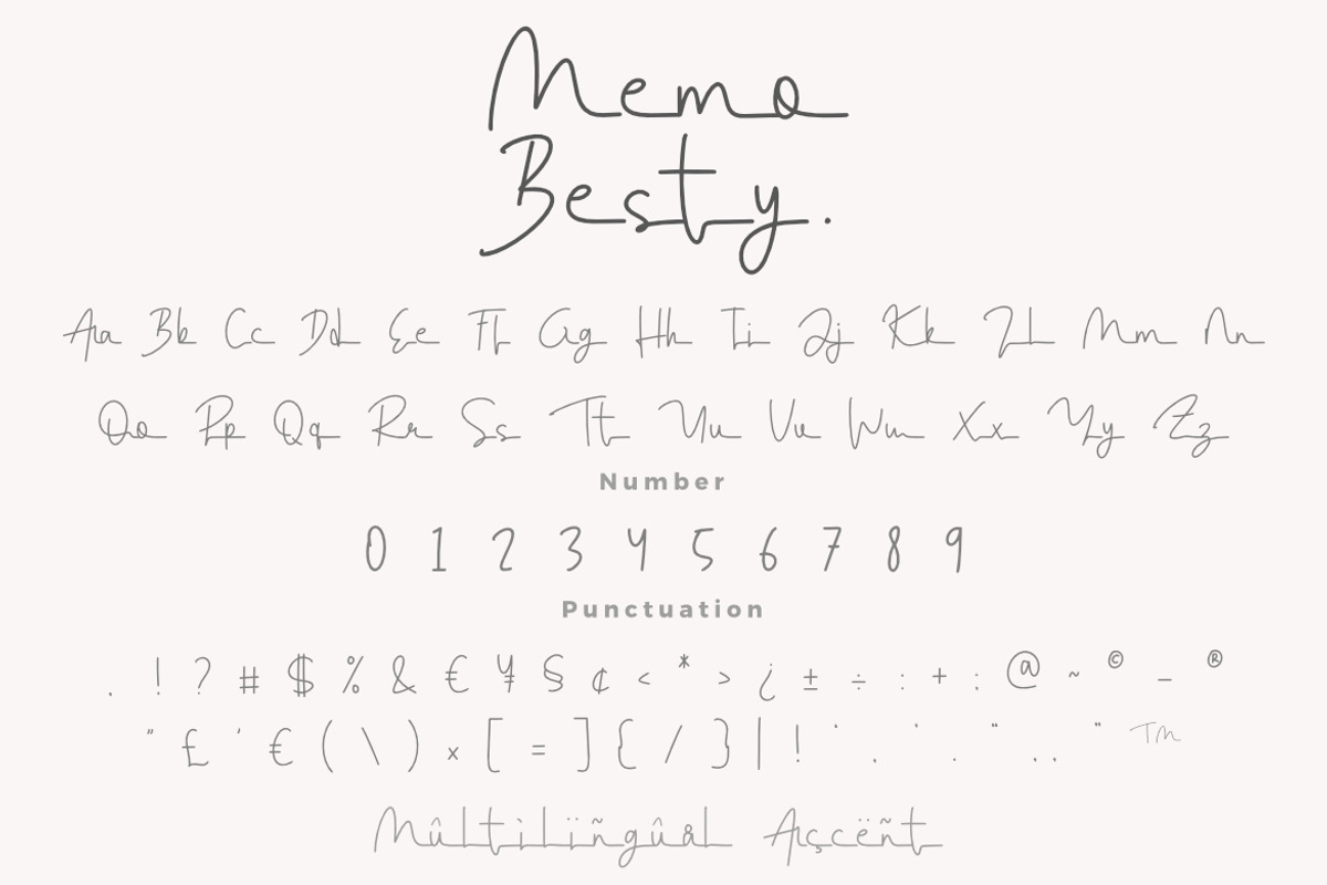 Memo Besty a Monoline Script Font, a Script Font by Bayuktx (Photo 8 of 8)