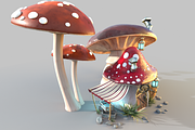 Cute mushroom house, an Architecture 3D Model by Cute & 3D (Thumbnail 6 of 19)