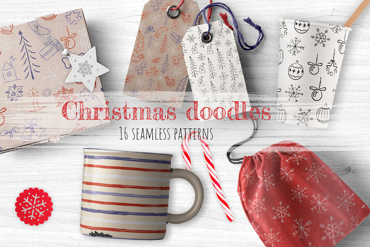 Christmas doodles. 16 patterns, a Pattern Graphic by HmarkaShop (Photo 2 of 2)