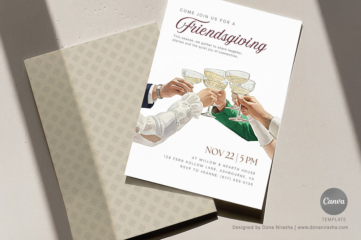 Friendsgiving Invite Canva Template preview 4