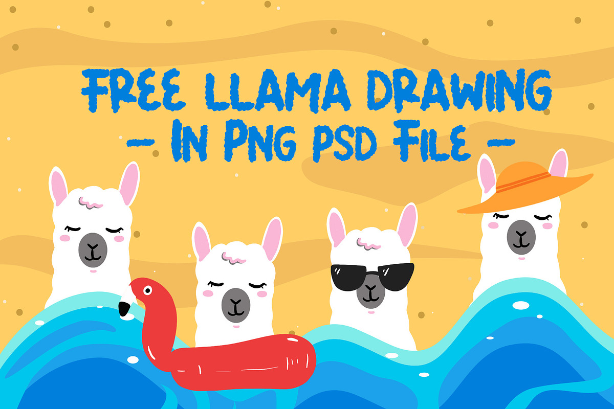 Summer Llama - Extra Llama Drawing preview 5