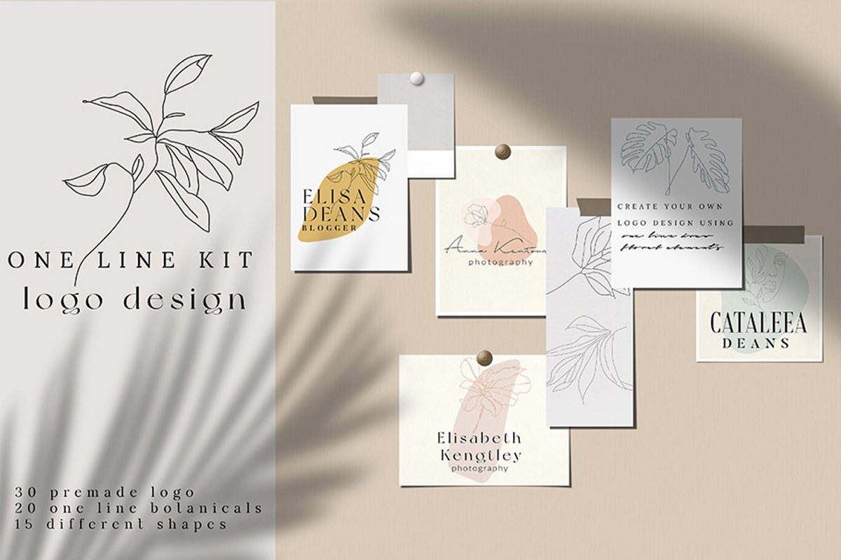 ONE LINE LOGO DESIGN KIT, a Branding & Logo Template by IsikChic (Photo 1 of 7)