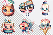 Summer Cute Funny Beach Day Clipart, an Illustration by SVGArt (Thumbnail 6 of 9)