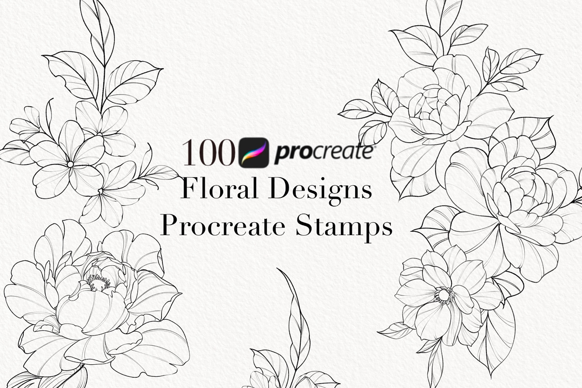 Procreate flower stamp, garden, a Brush Add-On by AnnaPolitmerskaja (Photo 2 of 5)
