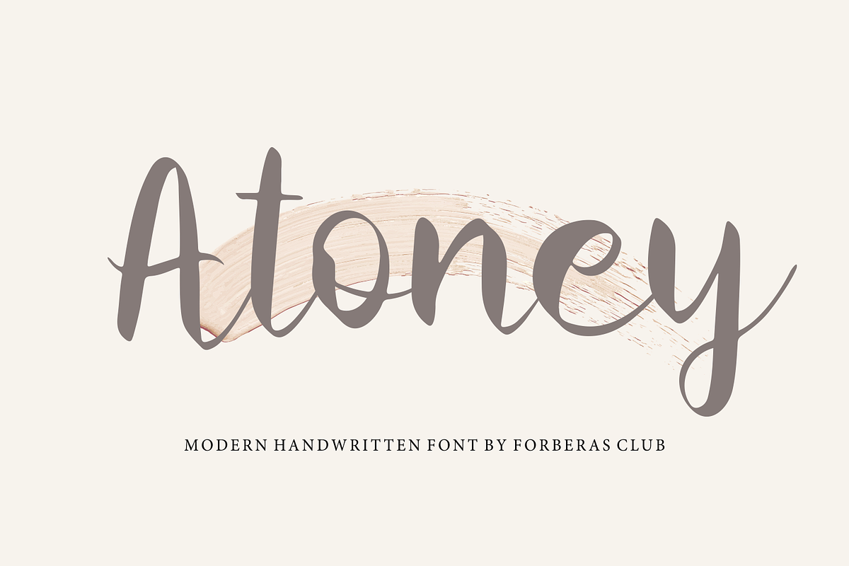 Atoney, a Script Font by Forberas Club (Photo 1 of 7)
