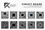 Circuit Board Icon Vector, a Solid Icon by Akatype Studio (Thumbnail 1 of 3)