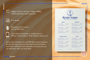 Anchor Cafe & Restaurant Menu