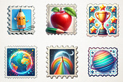 Back To School Postage Stamp Clipart, an Illustration by RobertsArt (Thumbnail 4 of 4)