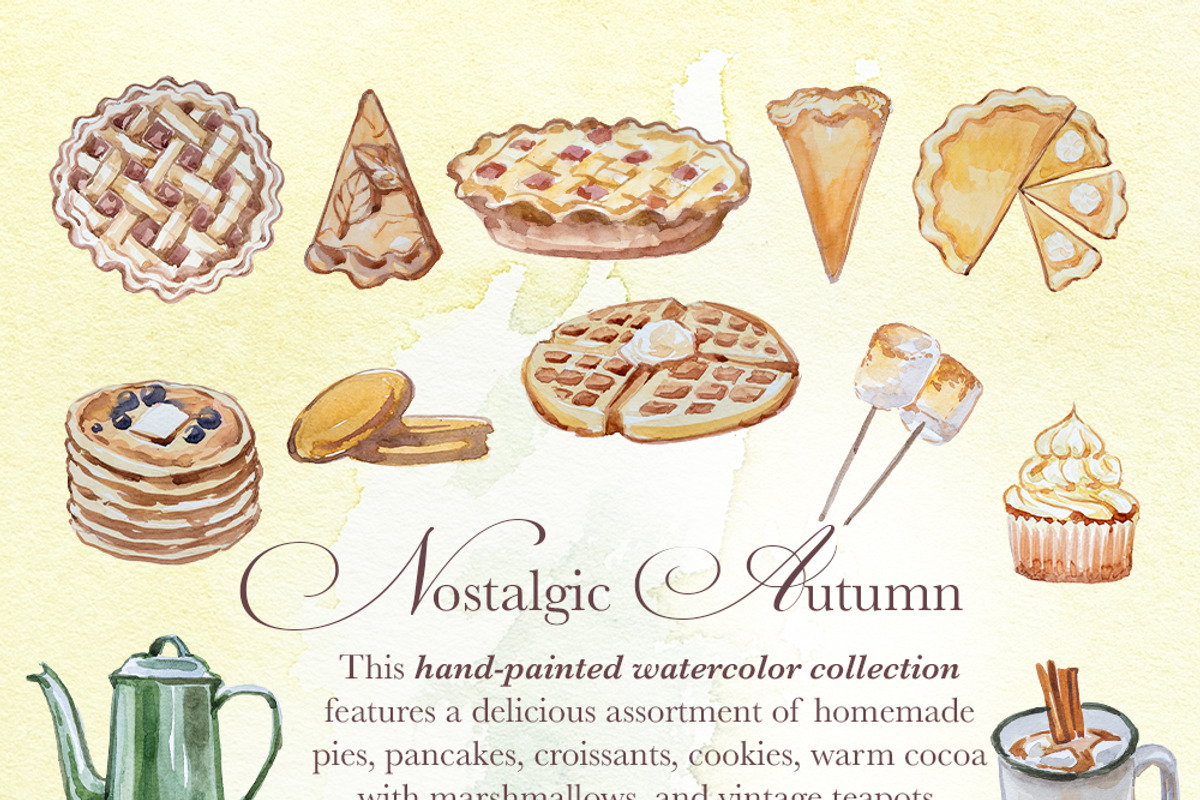 Hand Painted Nostalgic Autumn Set, a Decorative Illustration by ArtCreationsDesign (Photo 4 of 17)