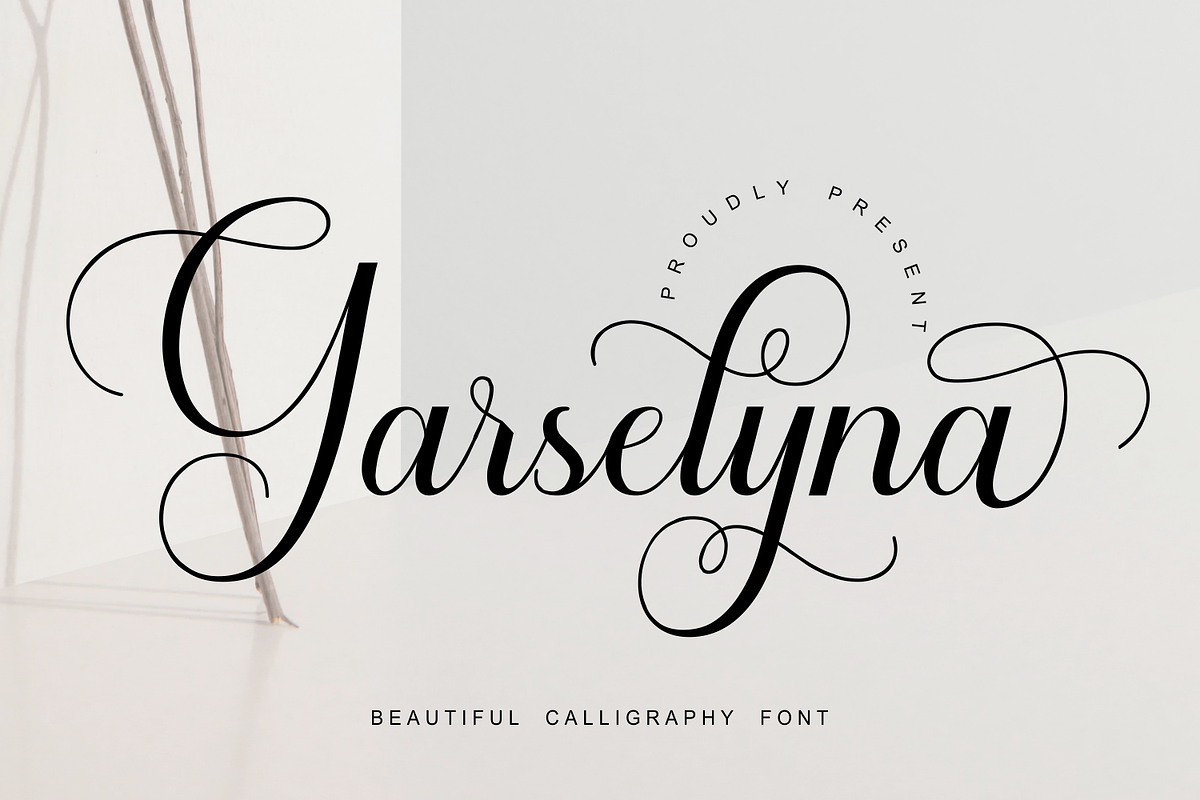 Garselyna - Elegant Calligraphy Font, a Script Font by Imiftype Studio (Photo 1 of 10)
