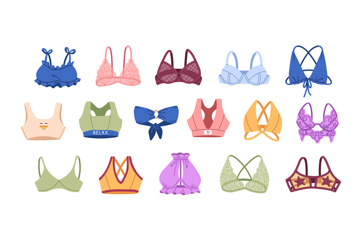 Female lingerie set + backgrounds, an Object Illustration by PaperTrident (Photo 3 of 10)