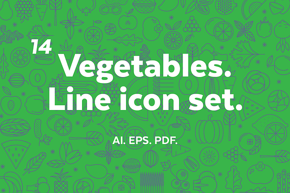 Vegetables. Line Icon Set.