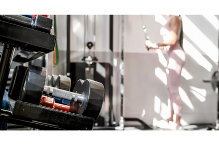 Stack of dumbbells in modern fitness, a Sports & Recreation Photo by Daniel Megias