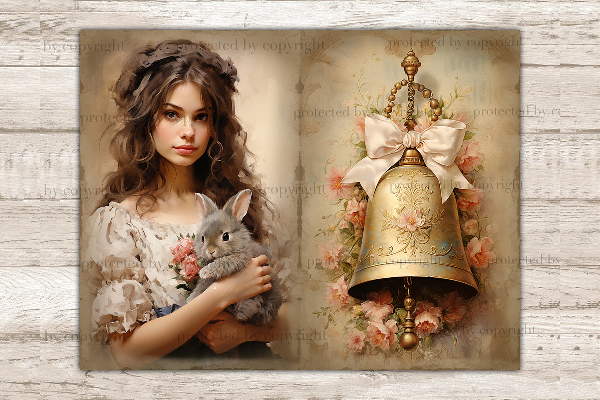 Victorian Easter Junk Journal, a Person Illustration by GlamArtZhanna (Photo 7 of 10)