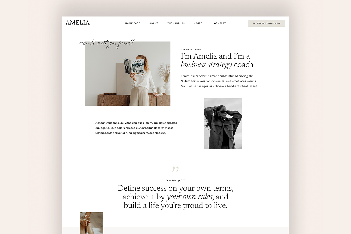 Amelia - Feminine WordPress Theme, a WordPress Template by Creative Her (Photo 2 of 7)