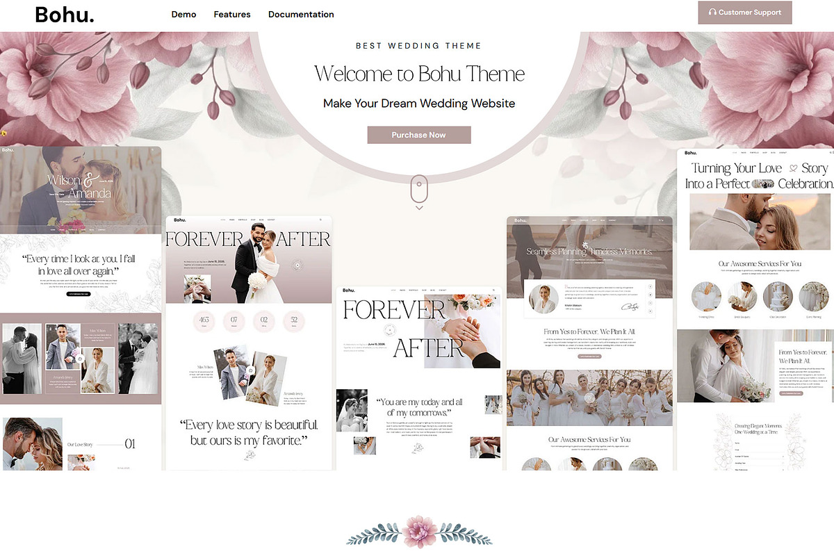 Bohu – Wedding WordPress Theme, a WordPress Template by NaimaAnjum (Photo 1 of 5)