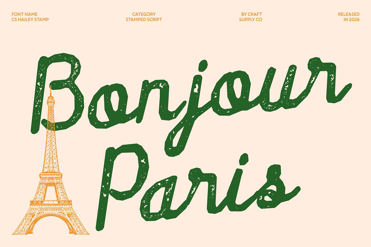 CS Hailey Stamp, a Script Font by Craft Supply Co. (Photo 4 of 8)