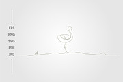 Flamingo continues line art, an Object Graphic by lawoel (Thumbnail 2 of 3)