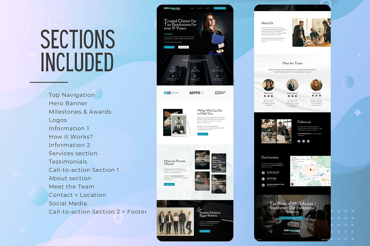 Tax Preparer Website Template, a Landing Page Template by Kromatic Design Studio (Photo 10 of 10)