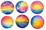 Rainbow Pastel Watercolor Circles, an Illustration by Designworld (Thumbnail 2 of 7)