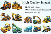 Construction Trucks Clipart Bundle, an Illustration by Craft Nest (Thumbnail 2 of 6)