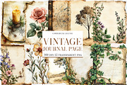 Vintage Journal Page Bundle, an Illustration by Designworld (Thumbnail 1 of 4)