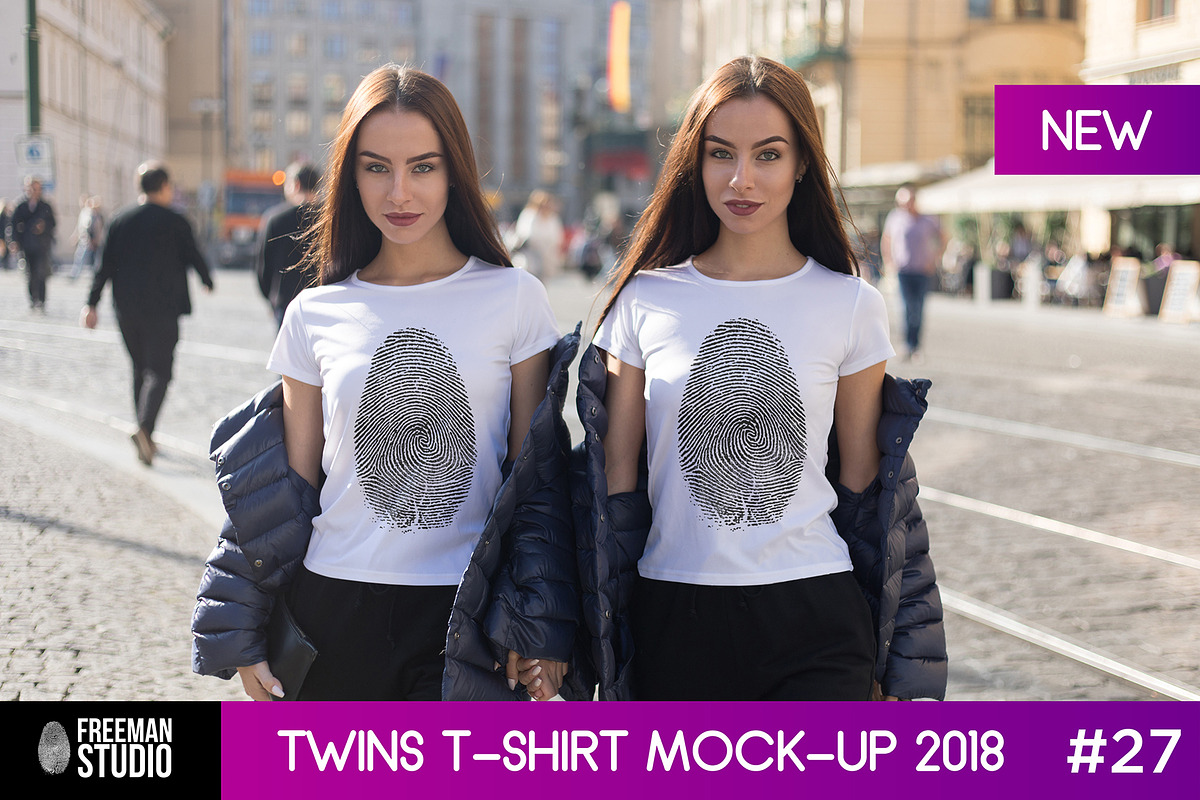 Twins T-Shirt Mock-Up 2018 #27, a Shirt Mockup by Freeman Studio (Photo 1 of 23)