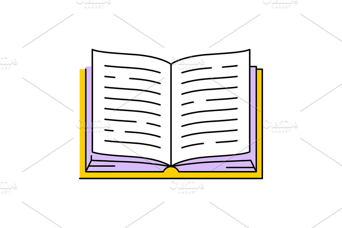 Illustrations of open book., an Education Illustration by incomible