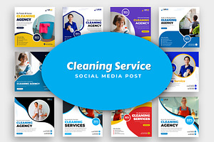 Cleaning Service Social Media Post, a Social Media Template by Designgrove