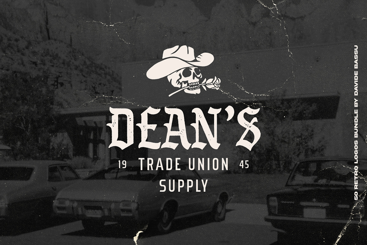 50 Retro logos Bundle, a Branding & Logo Template by Davide Bassu (Photo 8 of 12)