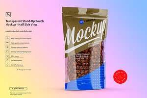 Transparent Stand-Up Pouch Mockup