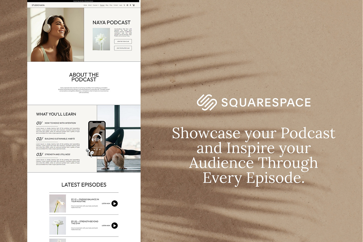 Squarespace Yoga Website Template, a Squarespace Template by Sofia Designs (Photo 7 of 9)