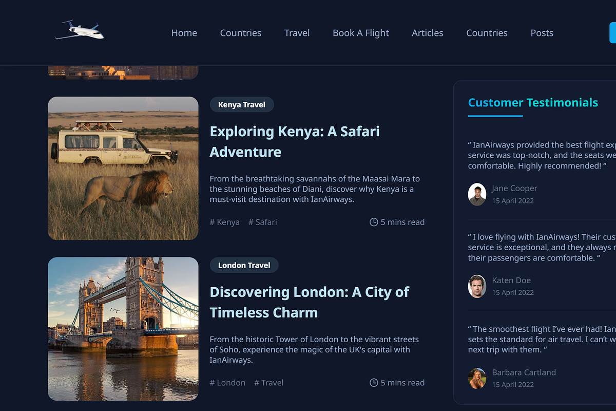 IanAirways- Travel Template, a HTML Template by NomaTemplates (Photo 13 of 22)