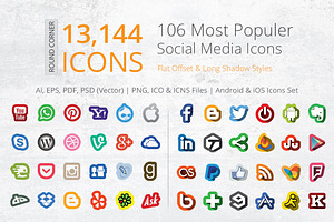 212 Offset Social Media Icons