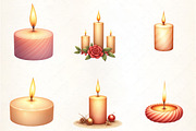Holiday Christmas Candle Scene Clipa, an Illustration by CrexoraLab (Thumbnail 4 of 5)