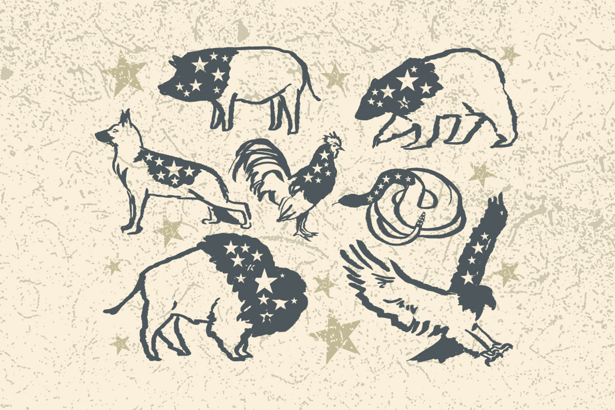 7 Hand Drawn Patriotic Animals, a Graphic by Phosphorus Design Co. (Photo 3 of 5)