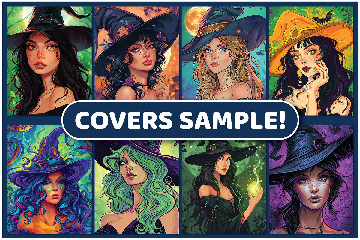 200 Beauty Witch Coloring Pages, an Illustration by BrightMart (Photo 2 of 3)