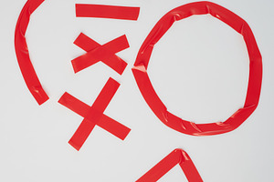 Red making tape piece