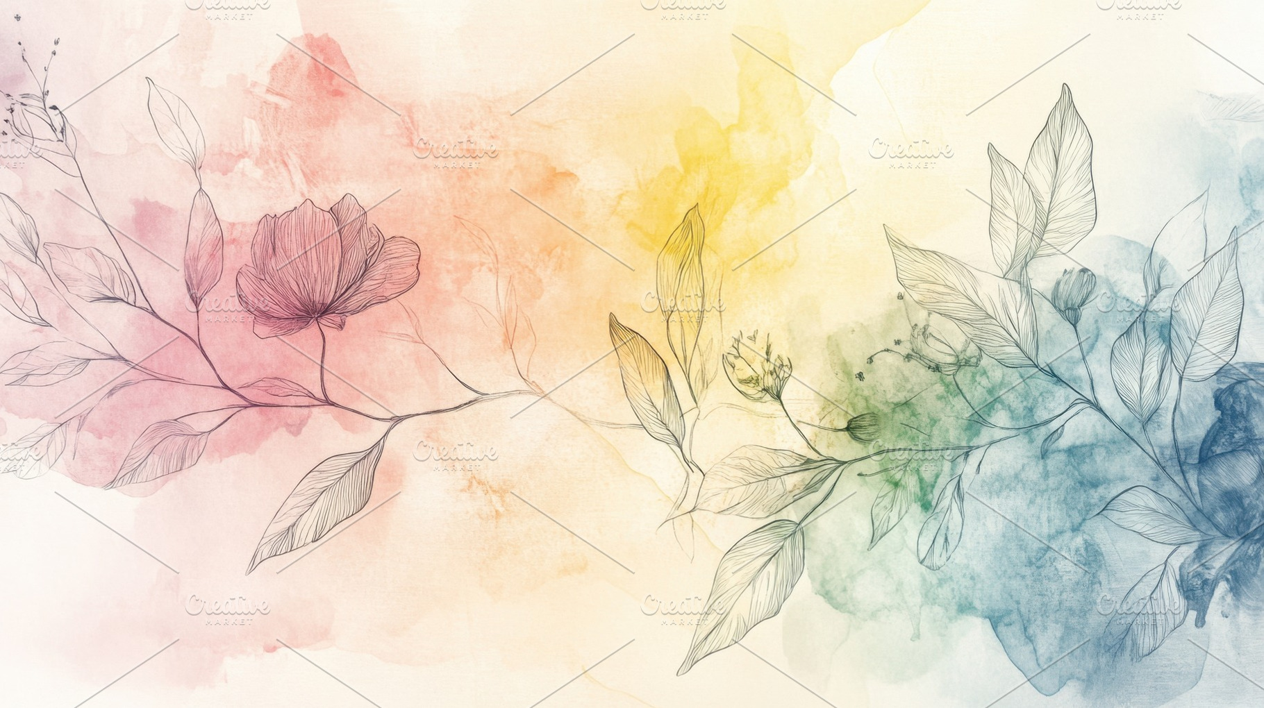 Elegant floral watercolor design, a Photo by Beautiful things