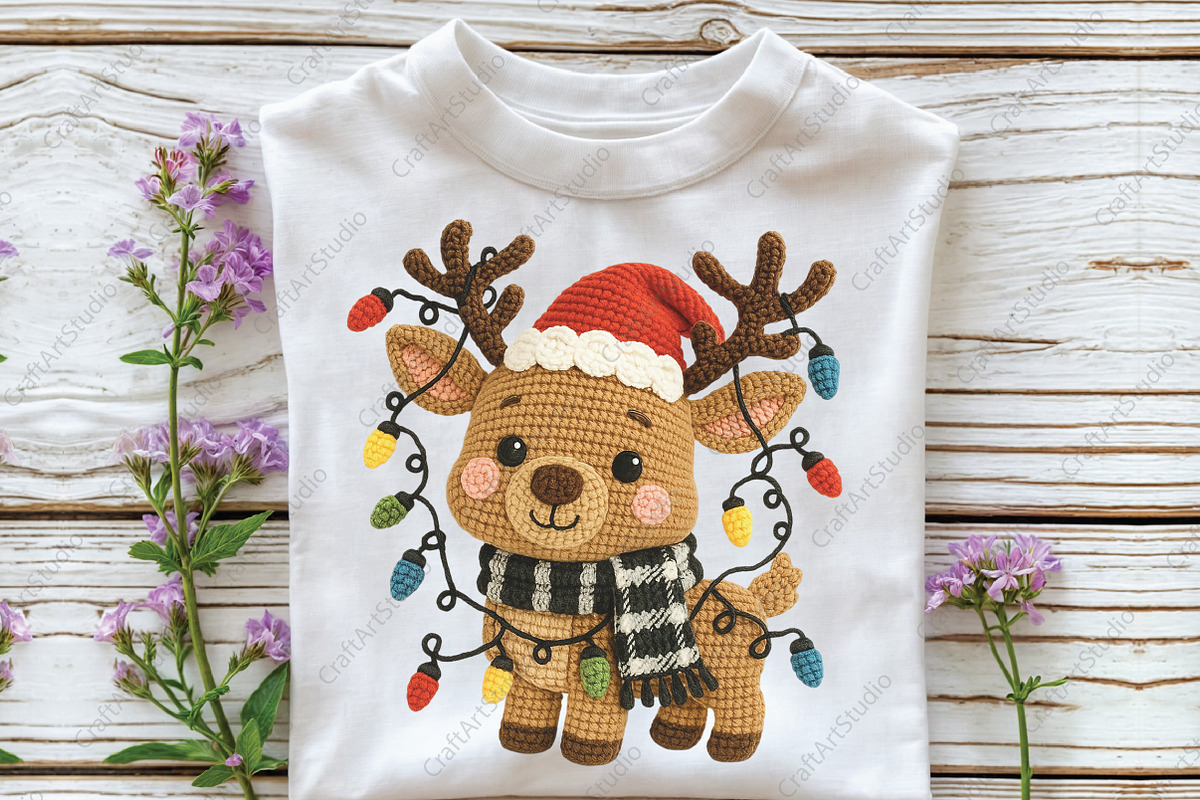 Reindeer Crochet Christmas Santa PNG, an Illustration by CraftArtStudio (Photo 2 of 4)