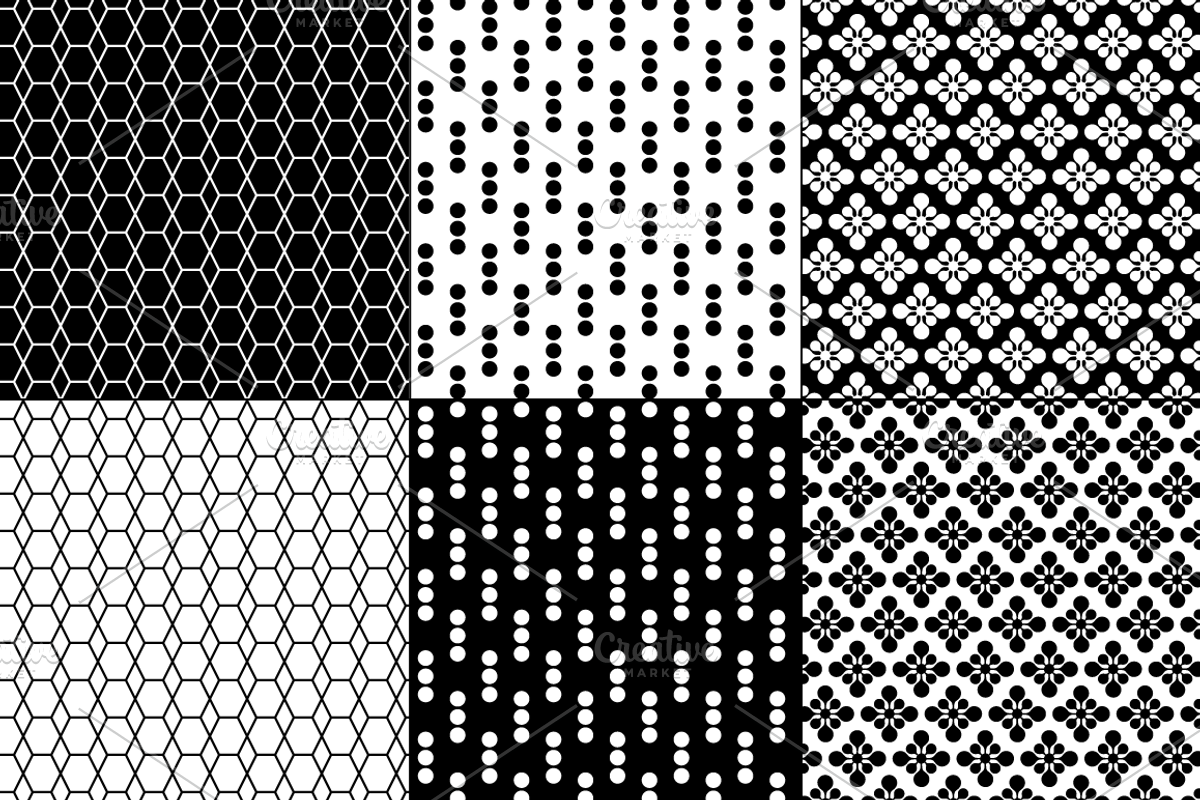 Seamless Black Geometric Patterns, a Pattern Graphic by Melissa Held Designs (Photo 5 of 8)