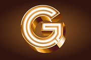 Realistic vector neon alphabet 4, an Object Graphic by popskraft (Thumbnail 5 of 7)