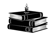 Vintage Book Stack Candle Bundle, an Illustration by jahid234 (Thumbnail 10 of 31)