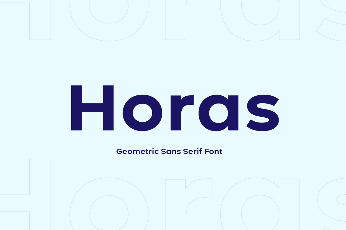 Horas Geometric Sans Serif, a Sans Serif Font by Yukita Creative (Photo 1 of 11)